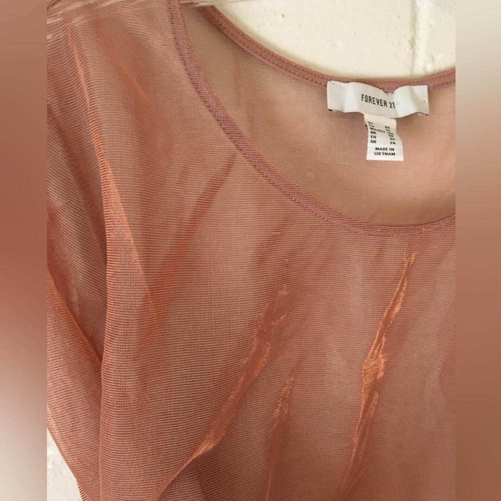 Elegant Sheer metallic copper overlay Dress - Picture 2 of 9